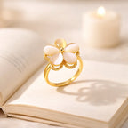 Bague anti-stress- Fleur Nacrée