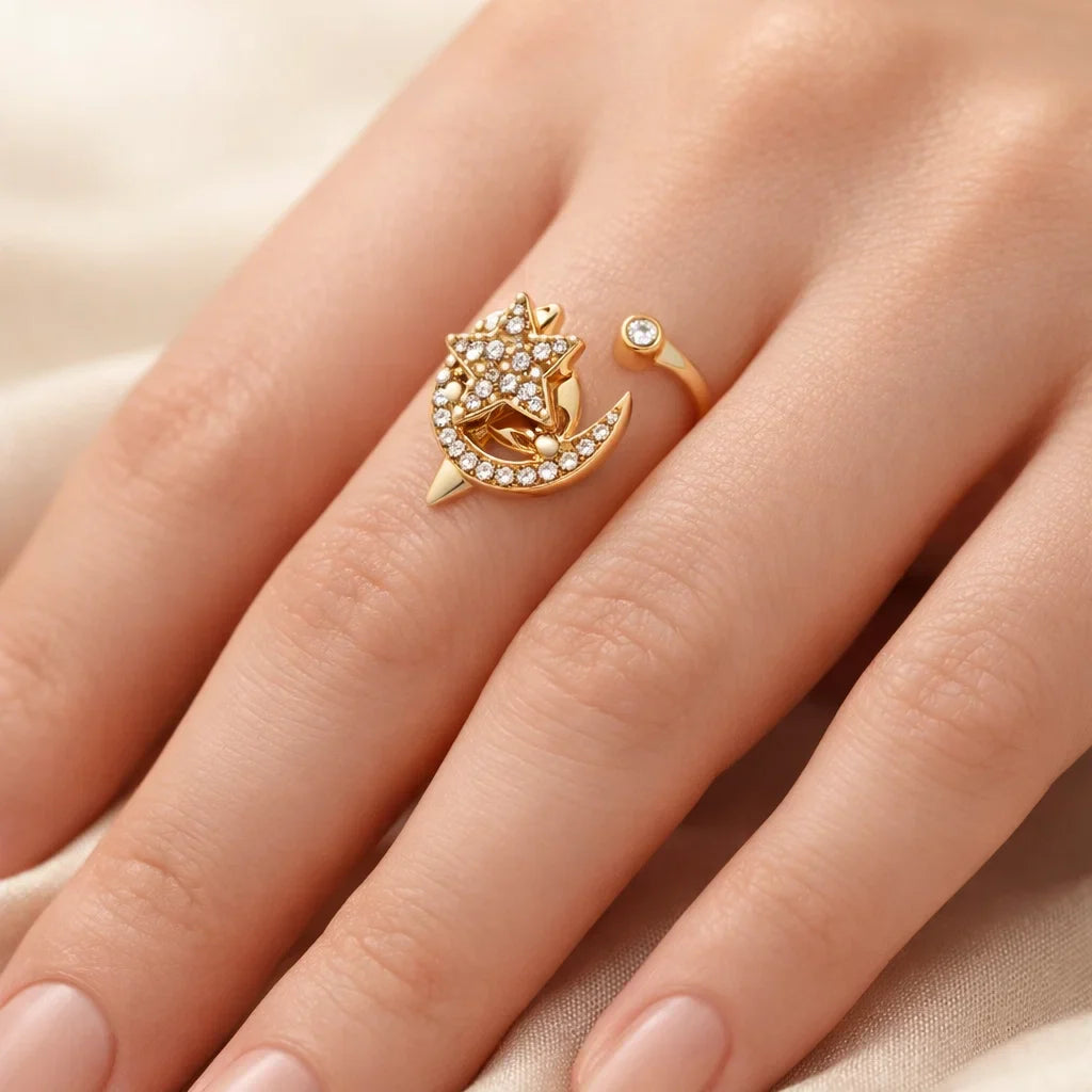 Bague anti-stress - Lune & Étoile de Sérénité