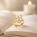 Bague anti-stress - Fleur Cristalline