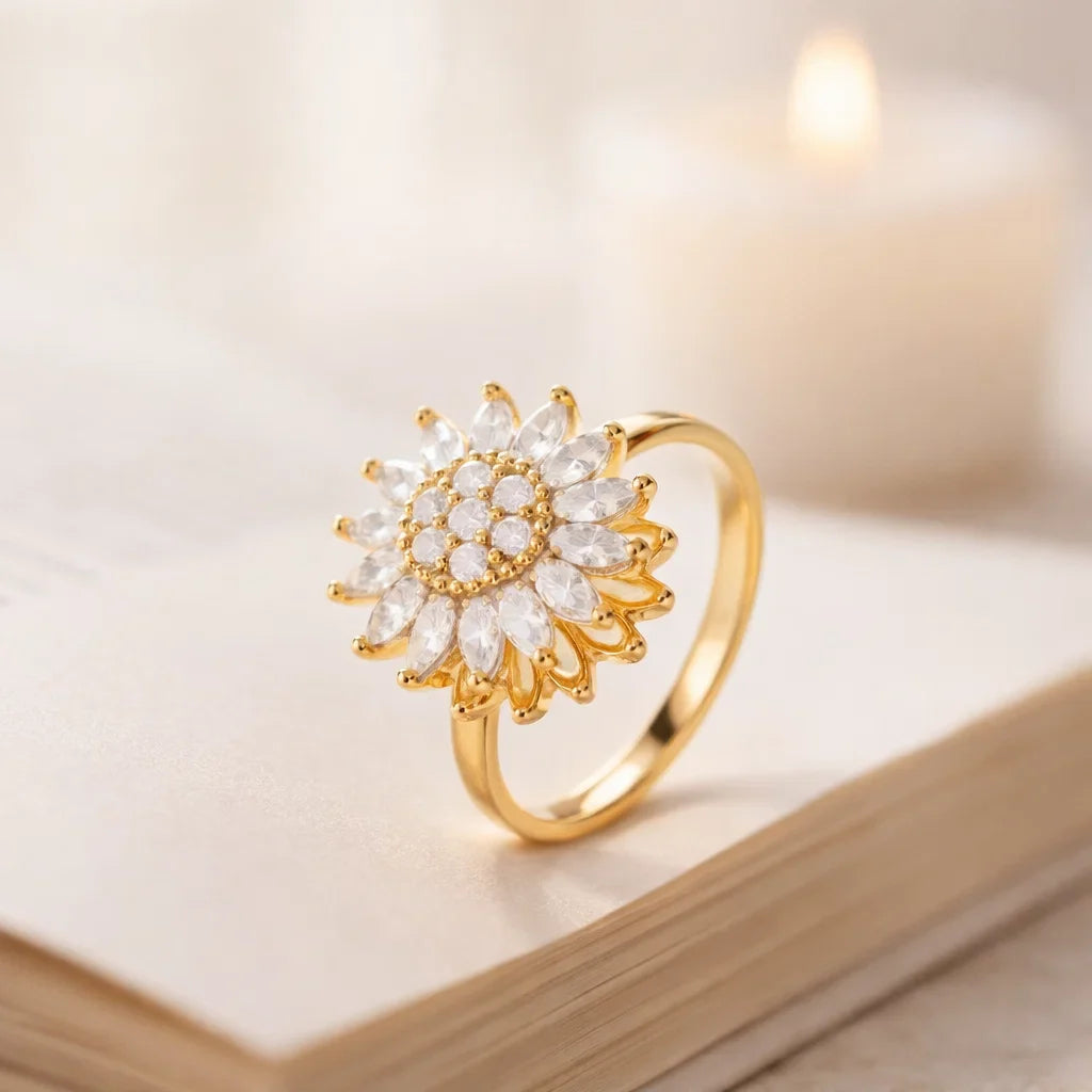 Bague anti-stress - Tournesol Cristallin