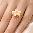 Bague anti-stress- Fleur Nacrée