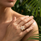 Bague anti-stress- Fleur Nacrée