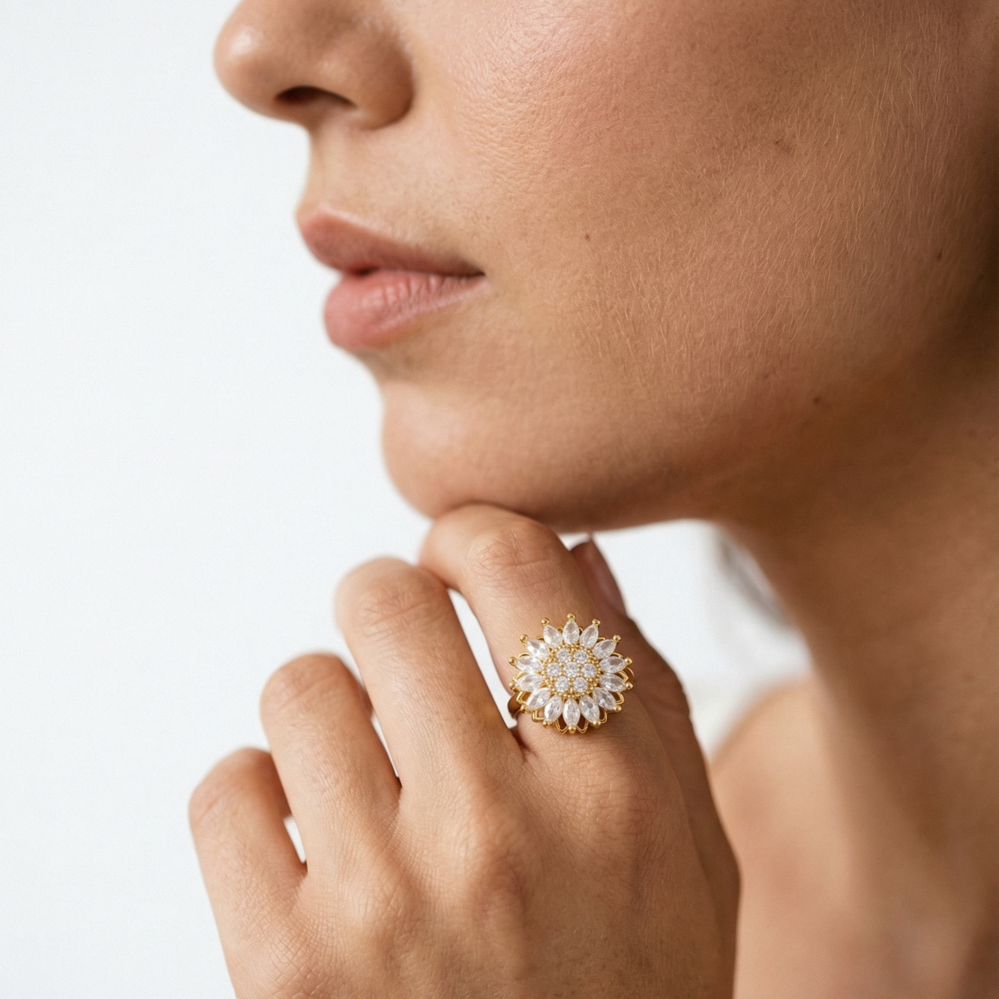 Bague anti-stress - Tournesol Cristallin