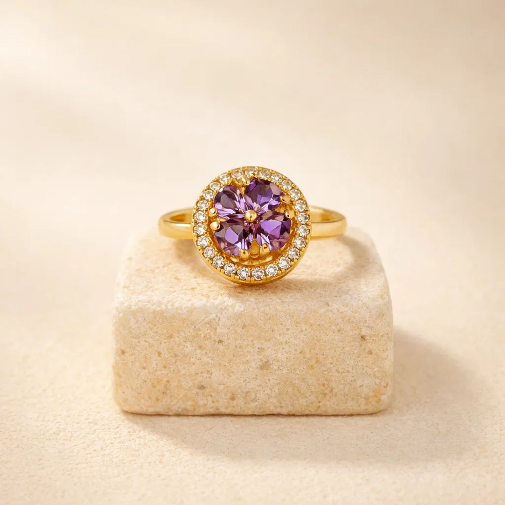 Bague anti-stress - Fleur Améthyste