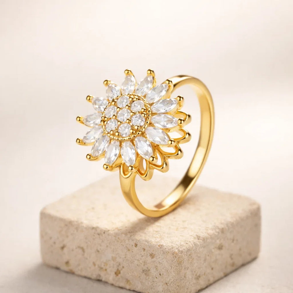 Bague anti-stress - Tournesol Cristallin