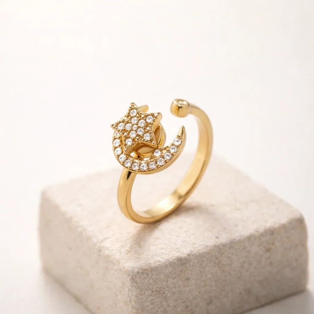 Bague anti-stress - Lune & Étoile de Sérénité