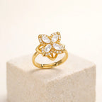Bague anti-stress - Fleur Cristalline